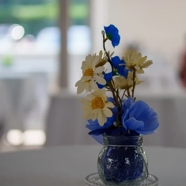 Table floral details at an event